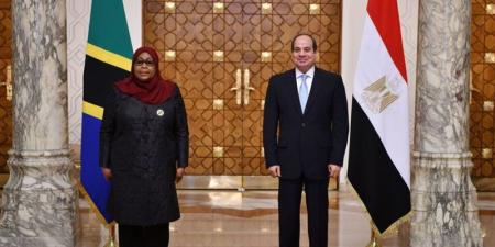 السيسي وسامية حسن يعقدان مؤتمرا صحفيا لعرض نتائج المباحثات المصرية التنزانية - المدينة برس