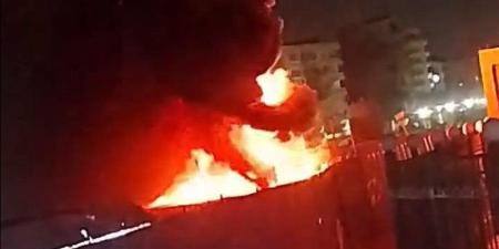 حريق هائل في مولد كهرباء بمحيط أعمال محطة مترو "نصر الثورة" بالهرم (صور) - المدينة برس