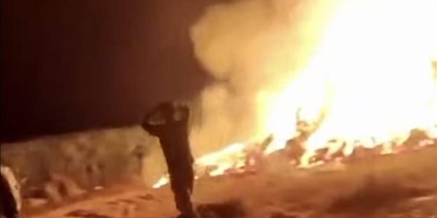 حريق هائل يلتهم شونة كتان بقرية ميت هاشم في الغربية - المدينة برس