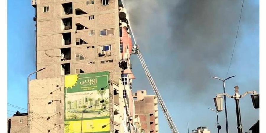 الحماية المدنية تستعين بسلم هيدروليكي لإخماد حريق برج الاتصالات بسوهاج (صور) - المدينة برس