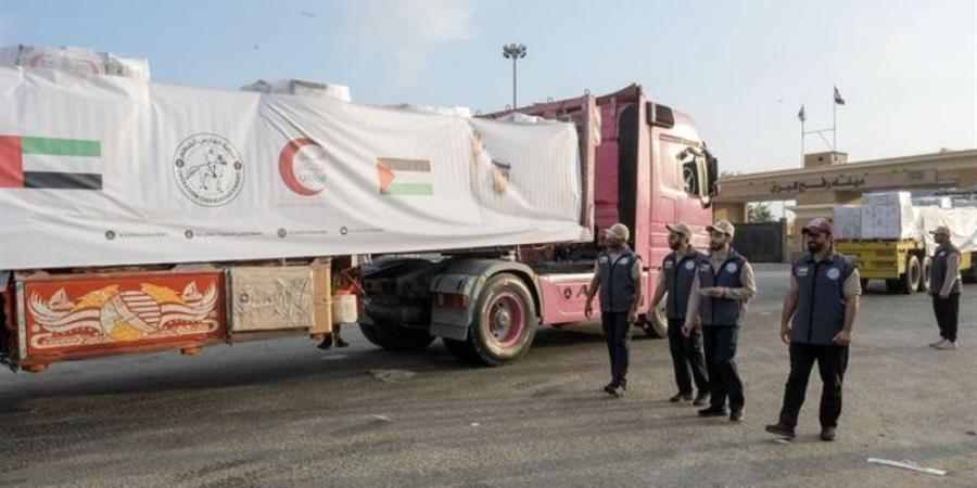 دخول 5 قوافل مساعدات إماراتية إلى قطاع غزة - المدينة برس