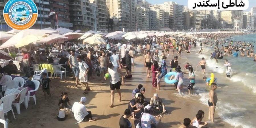 شواطئ الإسكندرية اليوم، إشغال يصل إلى 100% وتحذيرات من السباحة بالقطاع الغربي - المدينة برس